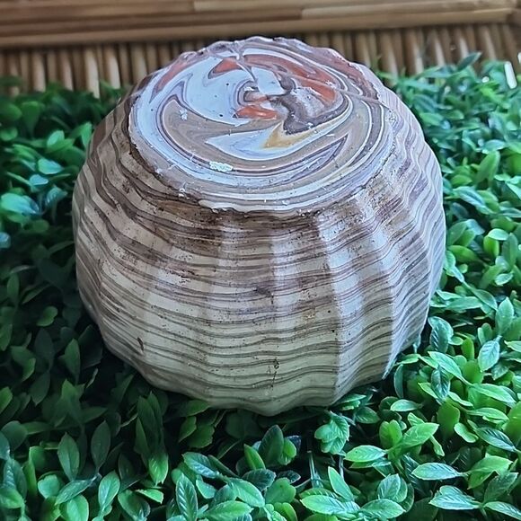 Vintage Comanche Marbled Pottery Bowl Signed By Artist - Picture 5 of 8